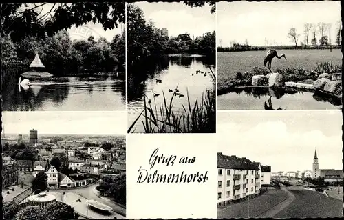 Ak Delmenhorst in Niedersachsen, Seepartie, Luftbild der Stadt