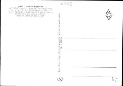 Ak Bogel Nastätten im Rhein Lahn Kreis, Hotel Ruppmann