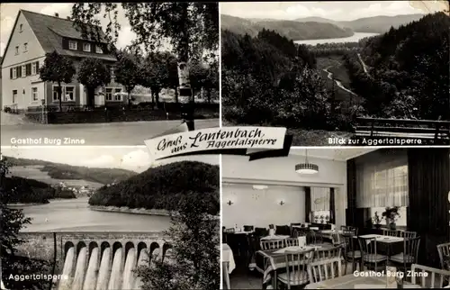 Ak Lantenbach Gummersbach im Oberbergischen Kreis, Gasthof Burg Zinne, Aggertalsperre