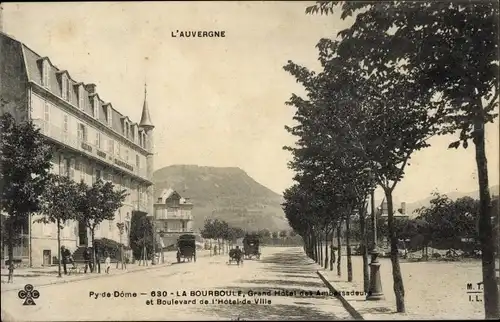 Ak La Bourboule Puy de Dôme, Grand Hôtel des Ambassadeurs, Boulevard de l'Hôtel de Ville