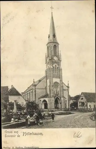 Ak Pfetterhouse Pfetterhausen Elsass Haut Rhin, L'Église