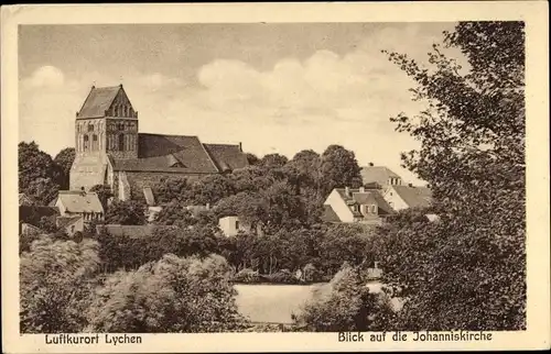 Ak Lychen in der Uckermark, Blick auf die Johanniskirche