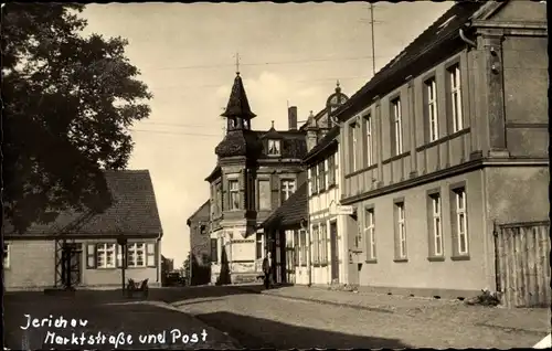 Ak Jerichow in Sachsen Anhalt, Marktstraße und Post