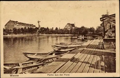 Ak Wanne Herne Ruhrgebiet, Flora, Ruderboote