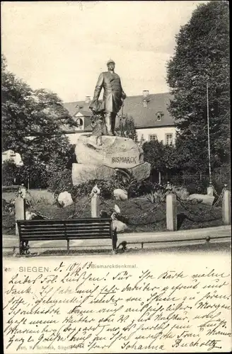 Ak Siegen in Nordrhein Westfalen, Bismarck Denkmal