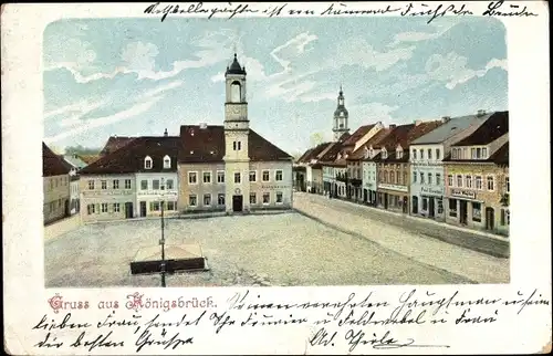 Ak Königsbrück in der Oberlausitz, Ratskeller, Marktplatz