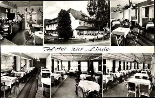 Ak Neuhaus im Solling Holzminden in Niedersachsen, Hotel zur Linde, Innenansichten