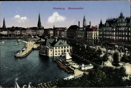Ak Hamburg, Binnenalster, Jungfernstieg