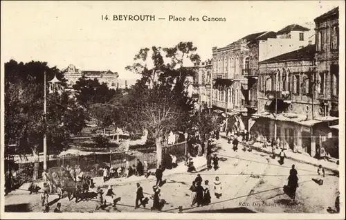 Ak Beirut Beyrouth Libanon, Place des Canons