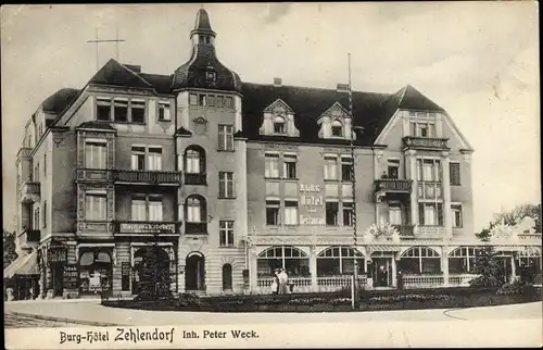 Ak Berlin Zehlendorf, Burghotel, Geschäfte