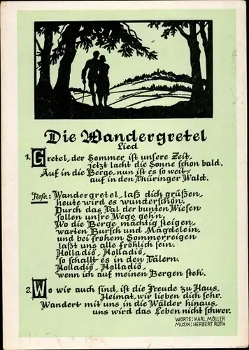 Lied Ak Karl Möller, Die Wandergretel