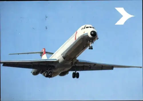 Ak Passagierflugzeug Austrian Airlines, Douglas DC 9, Super 80