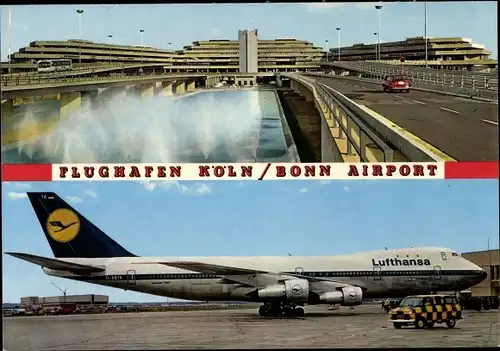Ak Flughafen Köln Bonn, Passagierflugzeug der Lufthansa, D ABYA