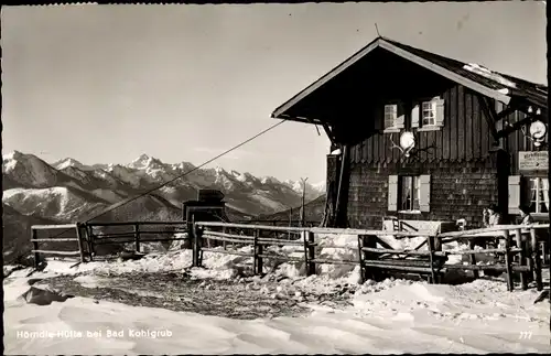 Ak Bad Kohlgrub in Oberbayern, Hörndl Hütte, Winter