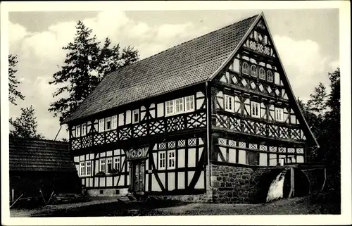 Ak Ilbeshausen Hochwaldhausen Grebenhain Hessen, Teufelsmühle erbaut 1691