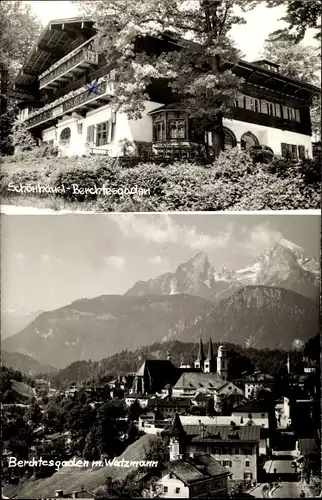 Ak Berchtesgaden in Oberbayern, Schönhäusl, Watzmann, Ort