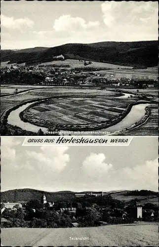Ak Herleshausen in Hessen, Gesamtansicht mit Kuchenschieber