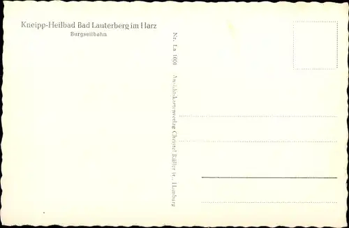 Ak Bad Lauterberg im Harz, Burgseilbahn