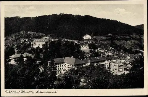 Ak Bad Wildbad Baden Württemberg, Totalansicht vom Ort, Vogelschau