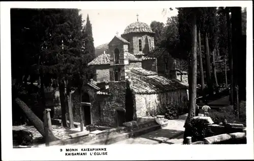 Ak Kesariani bei Athen Griechenland, L'Église, vue générale