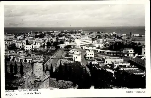 Ak Rhodes Griechenland, bird's eye view of the town, sea coast