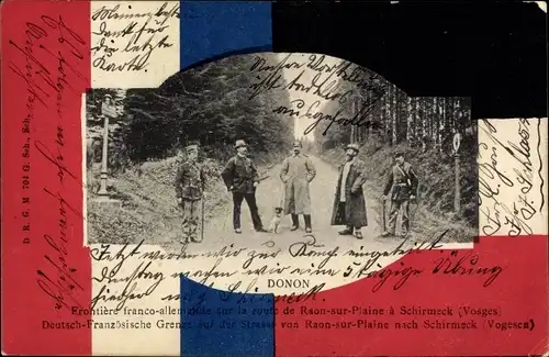 Passepartout Ak Schirmeck Elsass Bas Rhin, Raon sur Plaine, Donon, Deutsch Französische Grenze