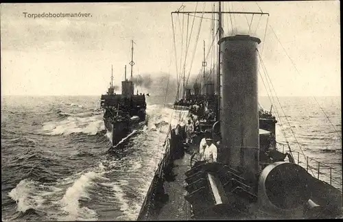 Ak Deutsche Kriegsschiffe, Torpedobootsmanöver