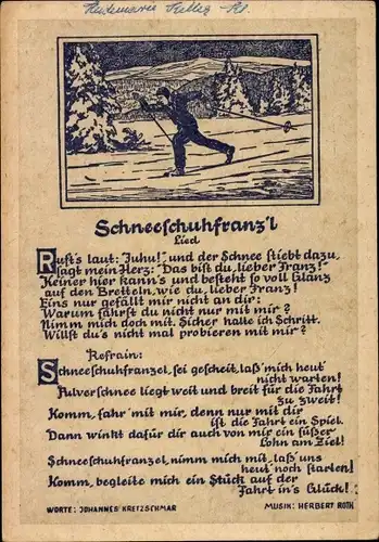 Lied Ak Johannes Kretzschmar, Schneeschuhfranzl