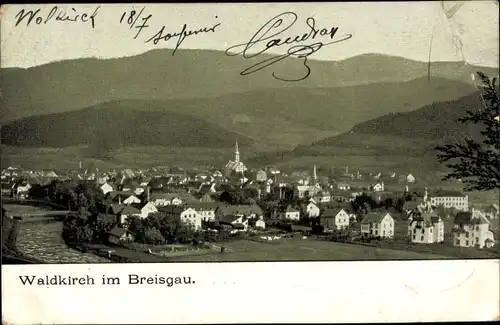 Ak Waldkirch im Breisgau, Totalansicht der Ortschaft