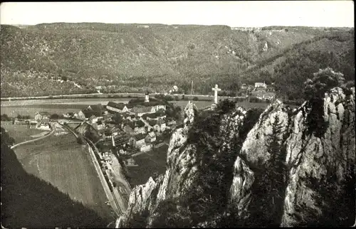 Ak Beuron Württemberg, Blick auf den Ort, Berge