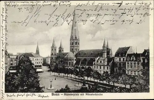 Ak Bonn in Nordrhein Westfalen, Münsterplatz, Münsterkirche