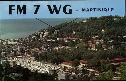 Ak Fort de France Martinique, vue generale, au milieu Le Seminaire College