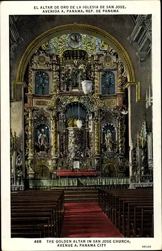 Ak Panama Stadt Panama, El altar de oro de la Iglesia de San Jose, Avenida A