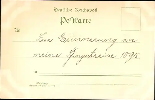 Litho Weimar in Thüringen, Kriegerdenkmal, Schloss Belvedere, Rathaus, Schloss