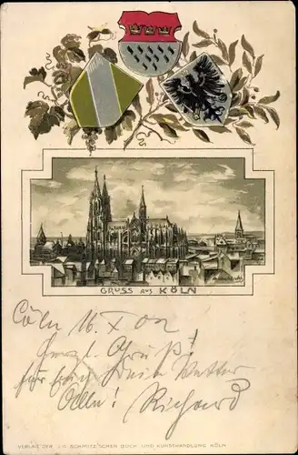 Präge Wappen Litho Köln am Rhein, Kölner Dom