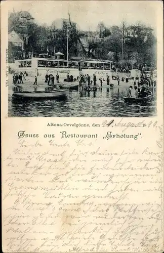 Ak Hamburg Altona Othmarschen, Restaurant Erholung