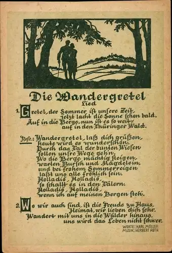 Lied Ak Karl Möller, Die Wandergretel