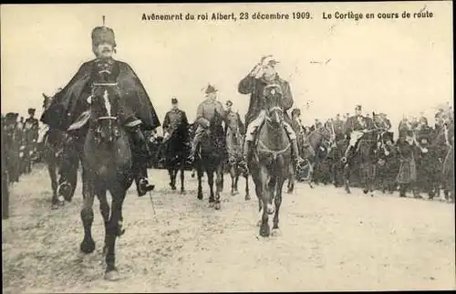 Ak Avenement du roi Albert 1909, König Albert I. von Belgien, Thronbesteigung