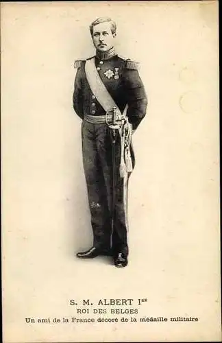 Ak König Albert I. von Belgien in Uniform