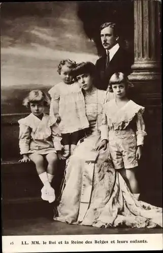 Ak König Albert I. von Belgien, Königin Elisabeth Gabriele von Belgien, Kinder