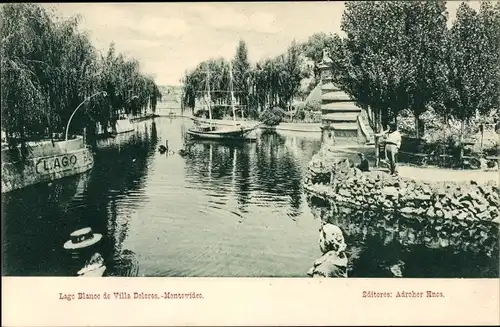 Ak Montevideo Uruguay, Lago Blanco de Villa Dolores