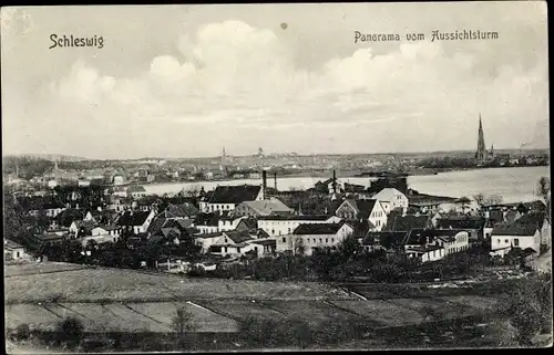 Ak Schleswig in Schleswig Holstein, Panorama vom Aussichtsturm