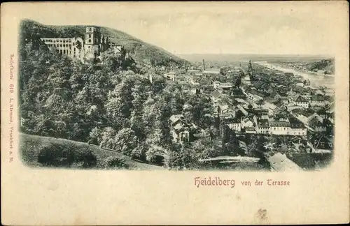 Ak Heidelberg Baden Württemberg, Panorama von der Terrasse