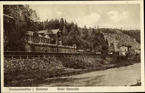 Ak Pöhl Vogtland, Rentzschmühle im Elstertal, Hotel Steinicht