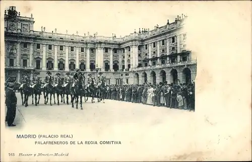 Ak Madrid Spanien, Palacio Real, Palafreneros de la Regia Comitiva