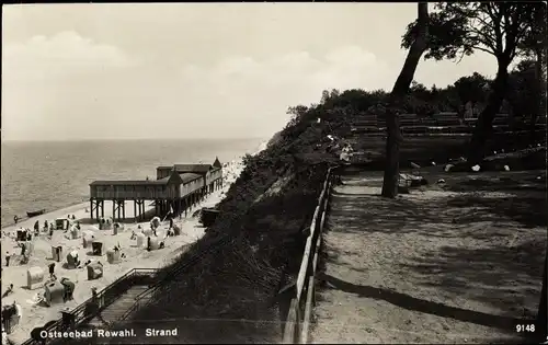 Ak Rewal Rewahl Pommern, Strand, Terrasse