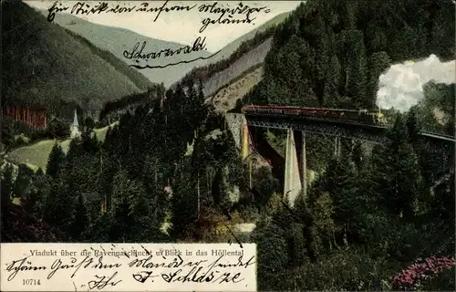 Ak Breitnau im Schwarzwald, Viadukt Ravennaschlucht, Höllental, Eisenbahnbrücke