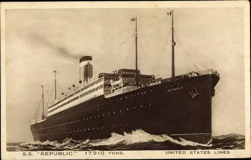 Ak Dampfer S.S. Republic, United States Lines