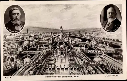 Ak London, Franco British Exhibition 1908, President Fallieres, King Edward VII.