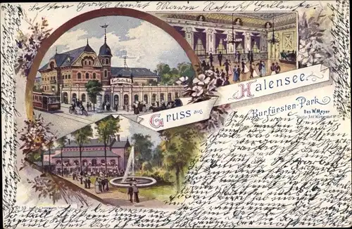 Litho Berlin Grunewald Halensee, Kurfürstenpark